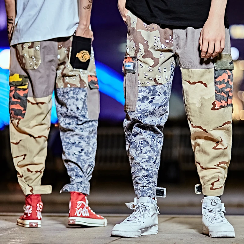 Крутые мужские спортивные штаны в стиле хип-хоп повседневные с несколькими