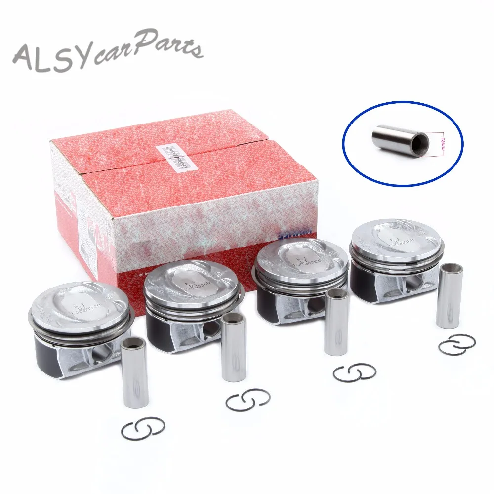 Комплект поршневых и колец YIMIAOMO OEM Pin 19 мм 03C 107 065 CJ для Audi A1 A3 VW Golf Passat Jetta EA111 1.4TSI CAXA