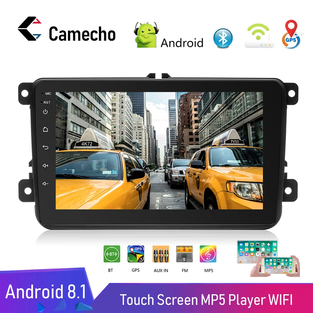 Camecho Android 8 1 Автомобильный мультимедийный плеер для VW дюймов 2Din автомобильное