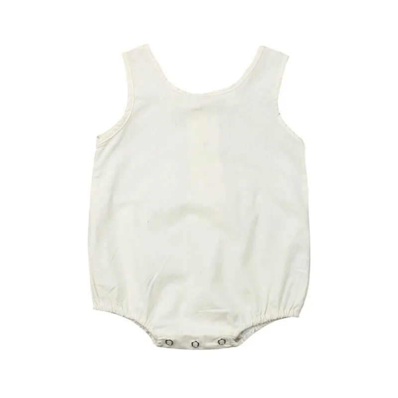 2019 Bayi Baju Musim Panas Bayi Bayi Gadis Anak Laki-laki Pakaian Linen Katun Bodysuit Pakaian Set Newborn Baju Leher O Katun