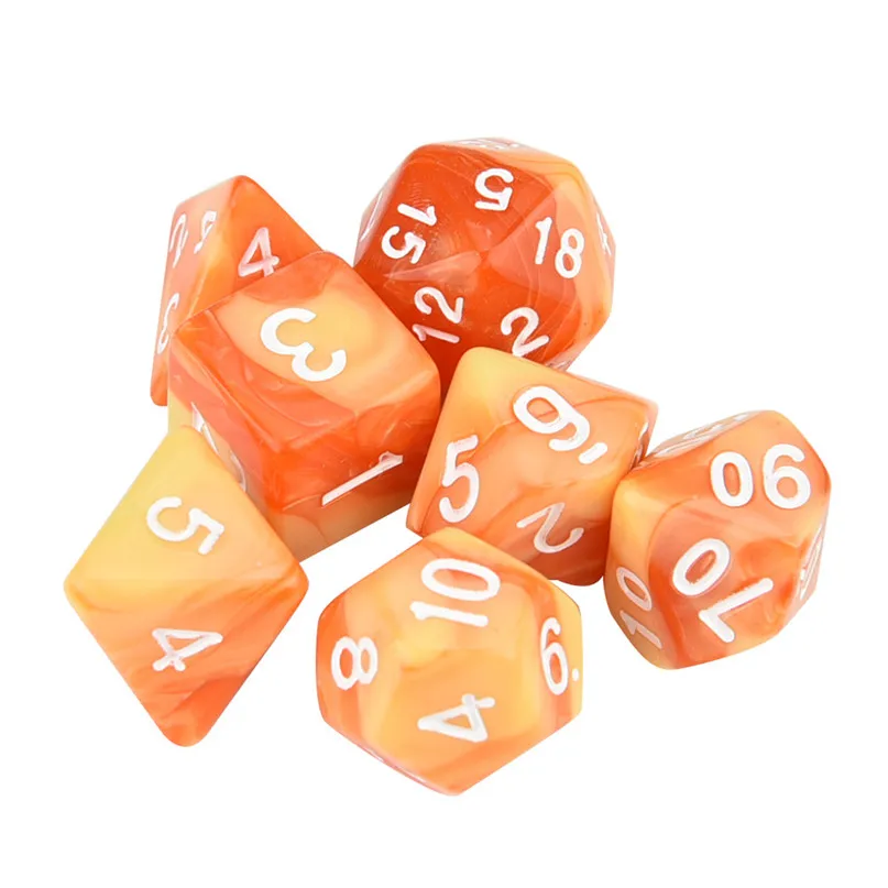 7 шт./компл. TRPG игра в кости полиэдральный D4 D20 мульти сторонее акриловое Рождество