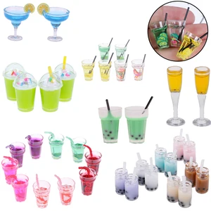 2 шт Новый мини лимон вода фрукты молоко чашка 1: 12 масштаб миниатюрный для кукольного дома Дети Детские кухонные игрушки