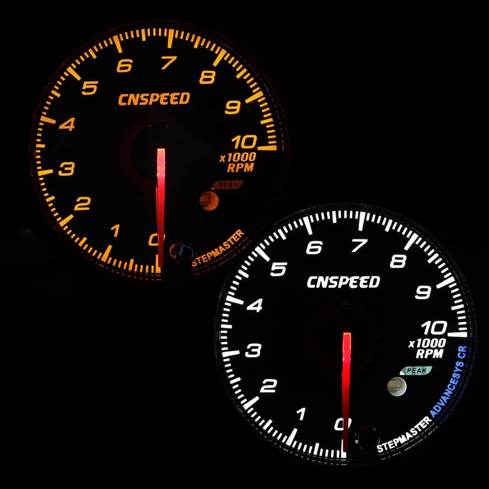 Бесплатная доставка CNSPEED 60 мм Тахометр 0-10000 об/мин датчик черного лица с белым и