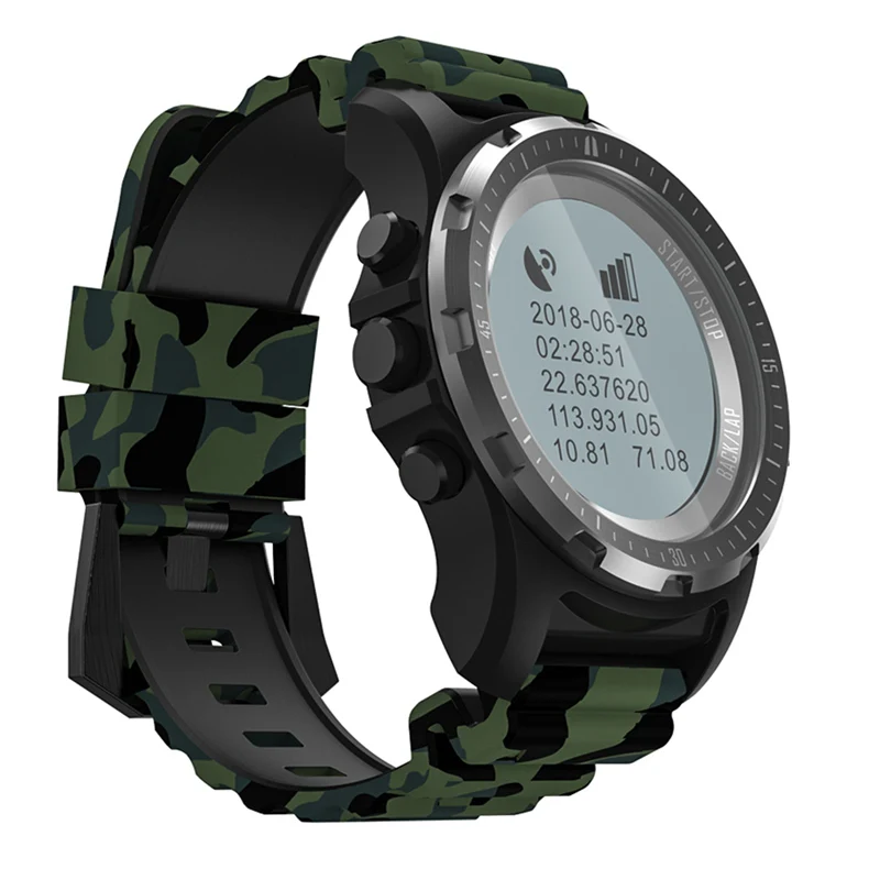 Camouflage S966 Смарт часы для мужчин gps фитнес трекер сердечного ритма мониторы спортивные Smartwatch Air давление компасы высота PK S968 - Цвет: Camouflage