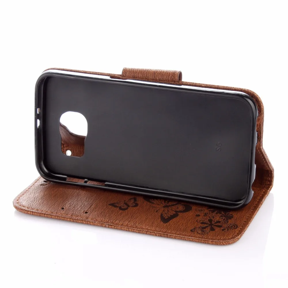 For Samsung S7 Edge case Big butterfly flower flip for Galaxy G9350 5.5'' leather wallet phone back cover |
