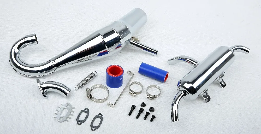 

Metal silent exhaust pipe fit for lOSI 5IVE-T rovan LT Kingmotor X2