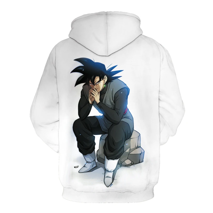 Новые белые толстовки с капюшоном Dragon Ball Z calm Goku 3D пуловеры для мужчин и женщин