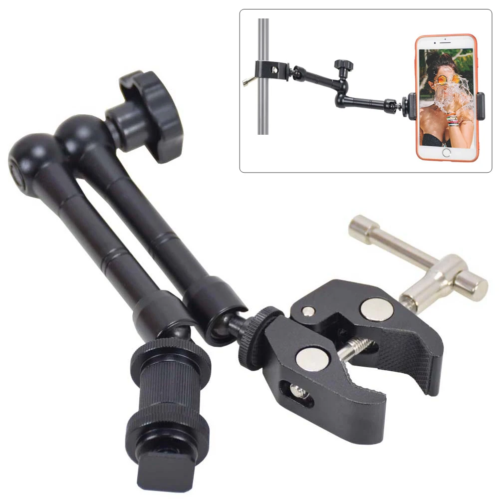 11 дюймовый волшебный рычаг + суперзажим держатель стабилизатор для фотографий