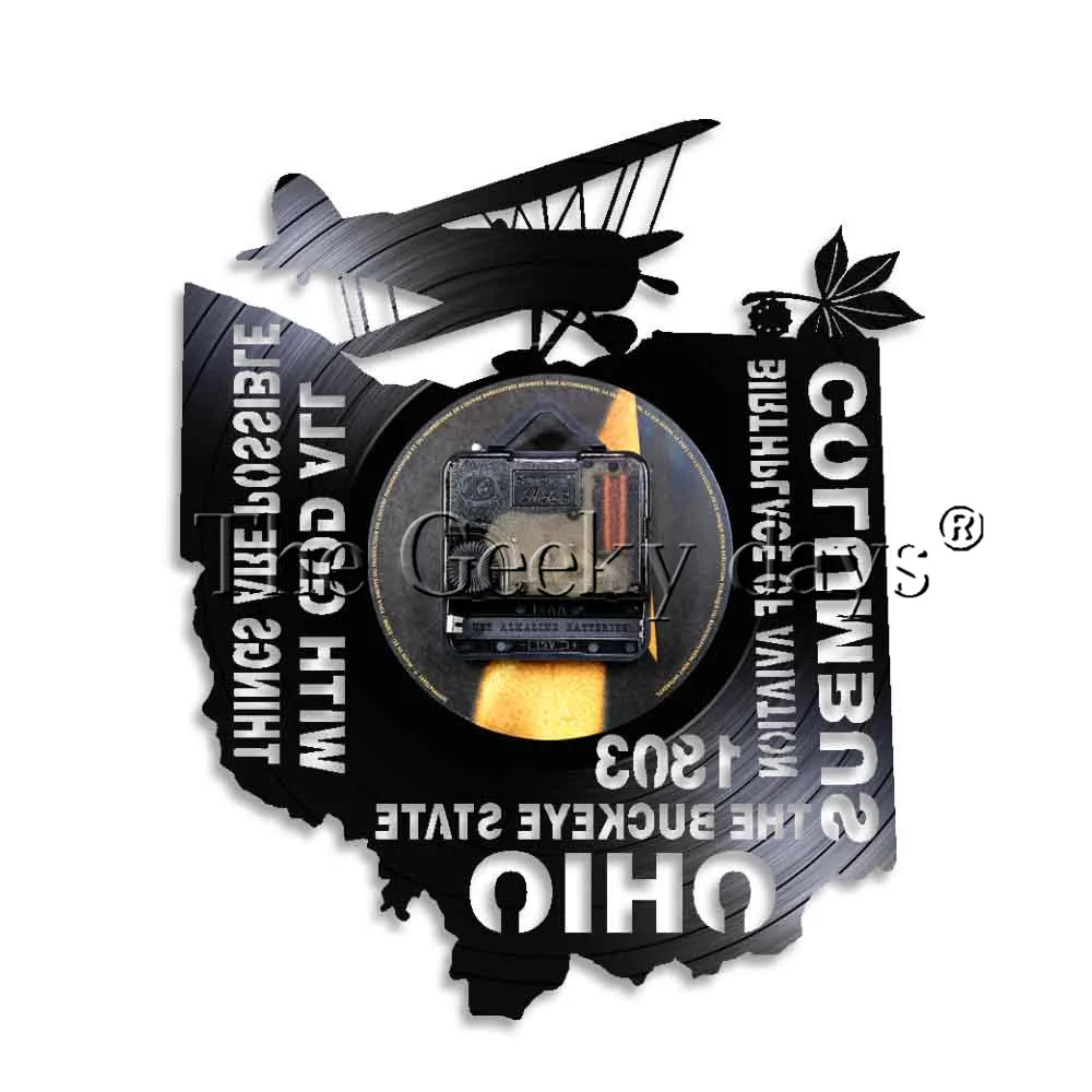 The Buckeye State Ohio Ночной светильник Место рождения авиации силуэт светодиодный