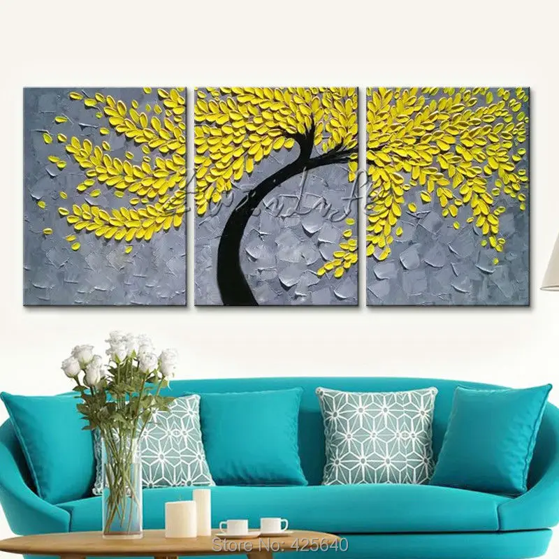 Картина на холсте палитра нож 3D текстура акриловое Дерево картина стену картины