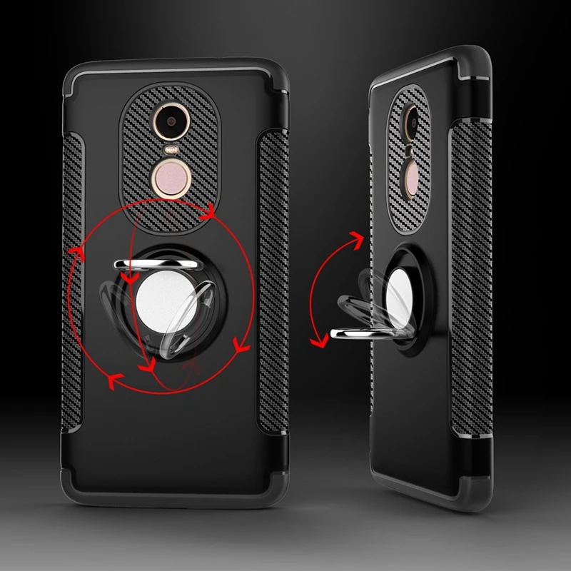 Fitted Case for Xiaomi Redmi Note 4X Magnetic Car Holder Finger Ring Stand Cover 5 4A Pro Coque |
