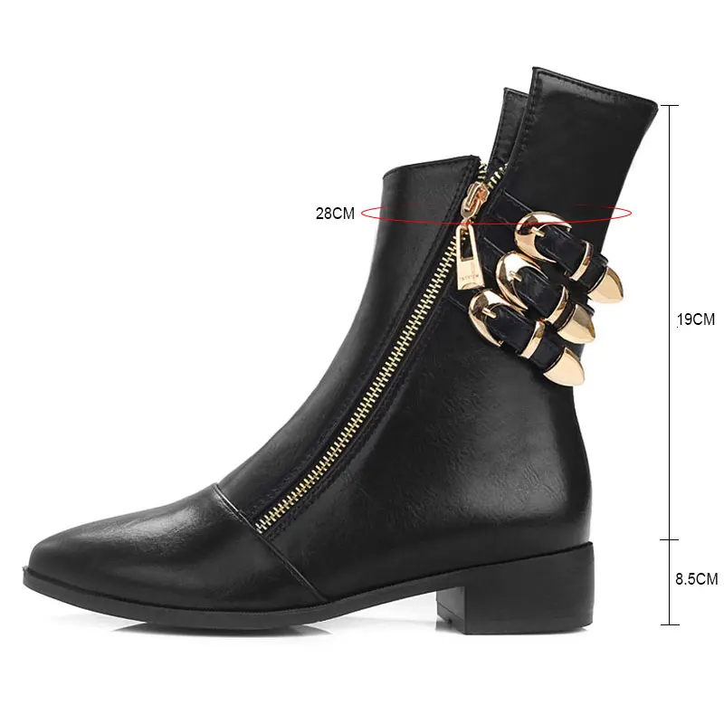 Женские ботильоны на молнии Fanyuan осенне зимние ботинки челси с металлическим