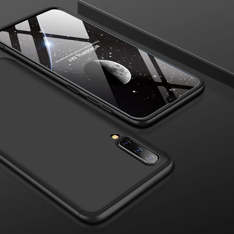 Black 002 360 градусов полное покрытие чехол для samsung A50 A70 A40 A30 A10 A20 A60 A80 A90 50 чехол Крышка S10e S7 S6 край S9 S8 Plus, Note 8, 9 - Цвет: Black 002