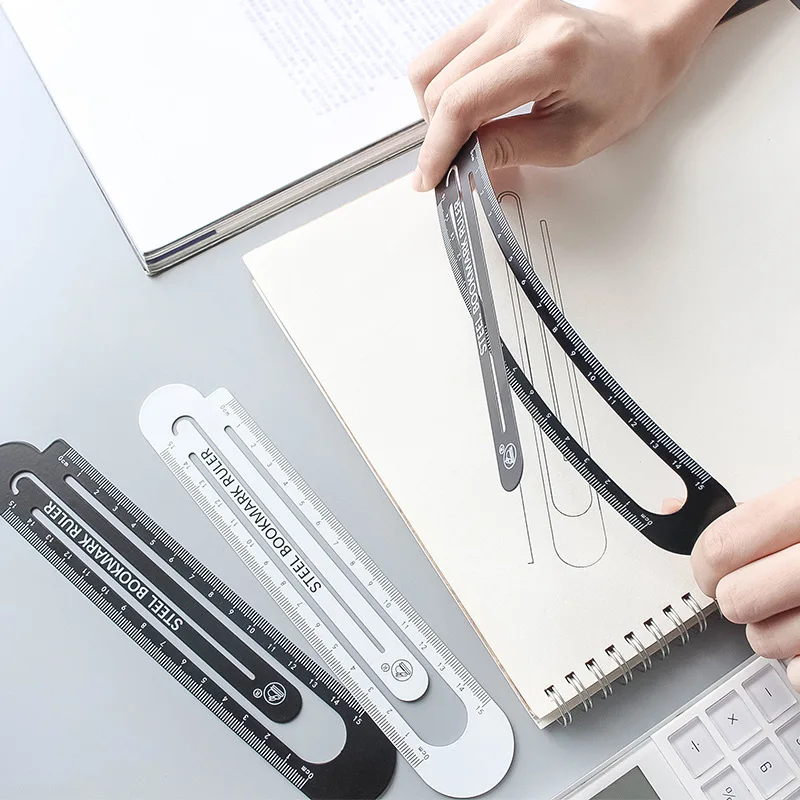 Metal Bookmark for Book Steel Ruler Measuring Tool Multifunction School Office Desk Stationery Chancery Draw Accessories | Канцтовары
