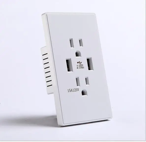 Model 120 American Standard Double USB Socket Six-hole Wall Power Panel 15A | Обустройство дома