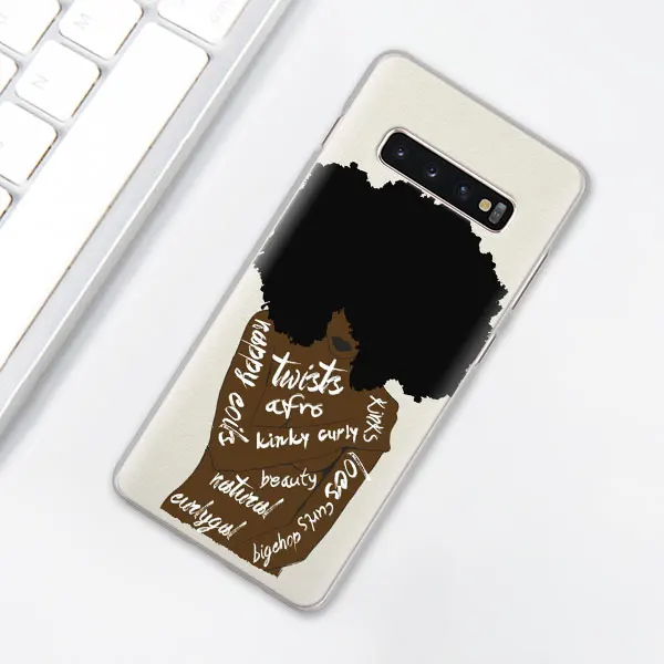 006 Черная девочка меланин поппин королева чехол для телефона для samsung Galaxy S10e S10 Plus S7 S8 S9 Plus Note 8 9 M10 M20 M30 жесткий чехол - Цвет: 006