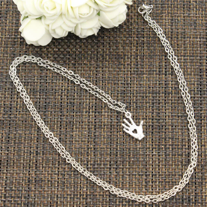 Новый модный Тибетский серебристый цвет кулон в виде ладони и сердца чокер