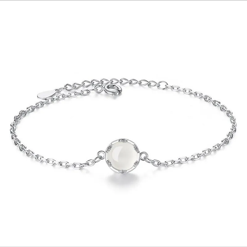 

TJP New Fashion 925 Silver Female Bracelets Anklets Top Quality Stones Women Party Accessories Bracelets Elegant Lady Bijou Gift