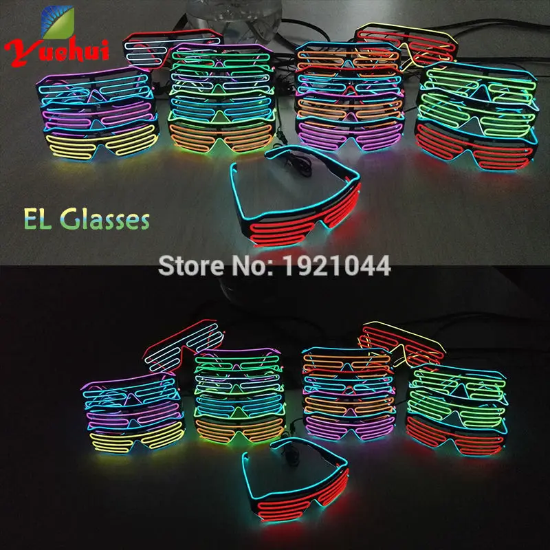 Многоцветные мигающие светодиодсветодиодный неоновые очки со звуковой