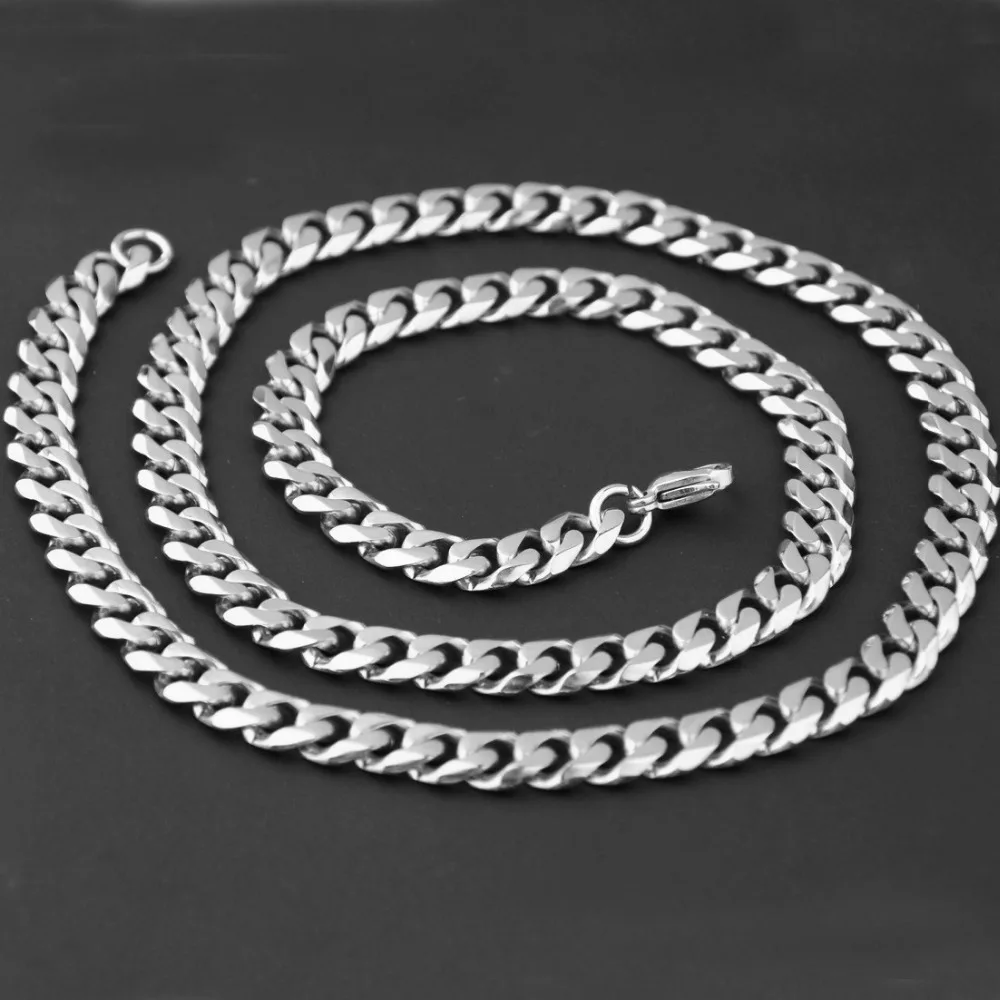 Цепочка мужская из нержавеющей стали украшение в стиле хип хоп рок серебро колье