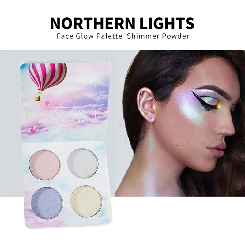 Лица Shimmer читая лицо макияж палитра отбеливатель контур свечение комплект