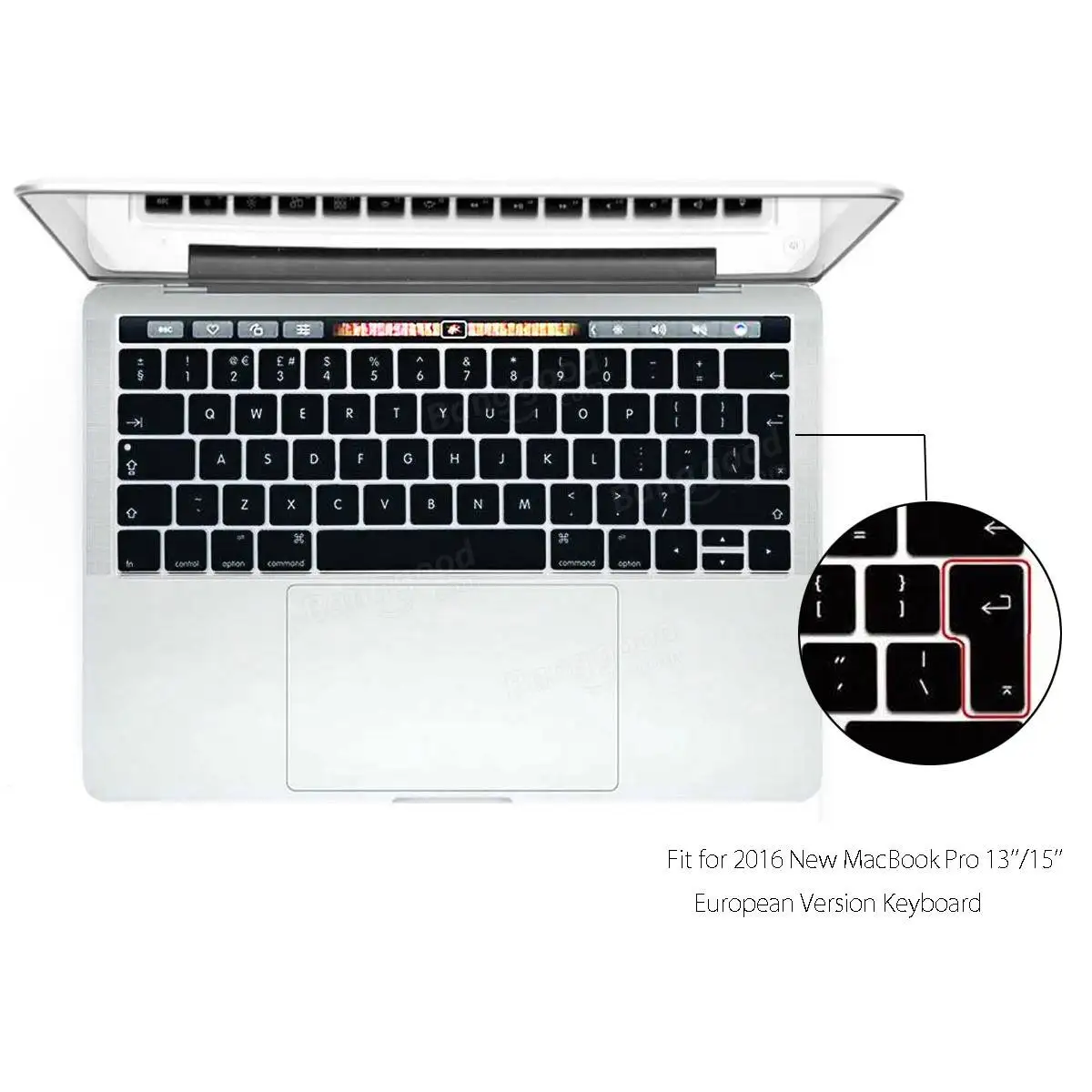 Силиконовая клавиатура для ноутбука Обложка для Новинка Macbook Pro 13 дюймов/15 дюймов с touchbar EU версия A1706 A1707