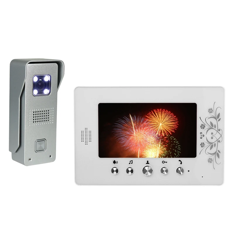 7 &quotЖК монитор видеодомофон домофон дверной звонок Система комплект алюминиевый