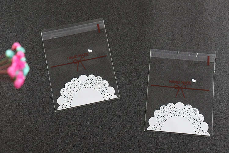 Бесплатная доставка 50 шт./лот упаковка для печенья белый кружевной бант