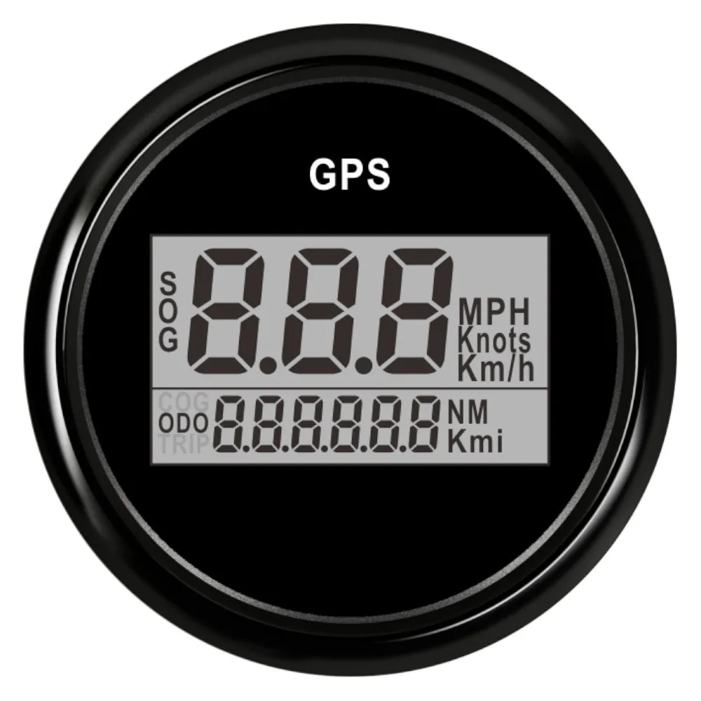 52 мм Цифровой Автомобильный измеритель скорости gps измеритель скорости одометр ЖК-дисплей Водонепроницаемый Автомобильный измеритель скорости для лодки с подсветкой 12 В 24 В - Цвет: BN