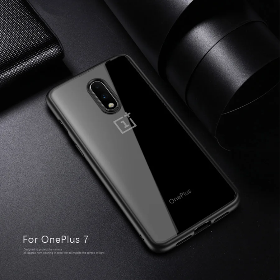 Black Для OnePlus 7 Pro Чехол антидетонационный прозрачный акриловый усиленный TPU RIJOW Мягкий силиконовый чехол One Plus 7 Pro Coque 1+ 7 - Цвет: Black