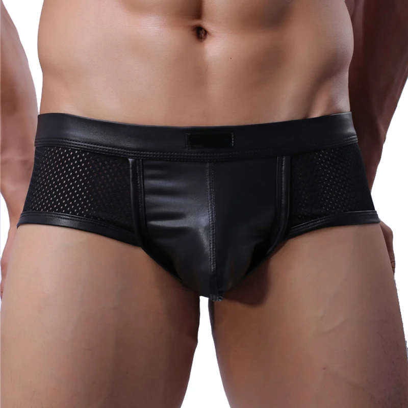 Кожаное Мужское нижнее белье боксеры сеть Kong Xiaoping angle Body персонализированные