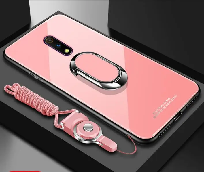 Для realme x/realme x lite стеклянная задняя крышка, мягкий край чехол для смартфона