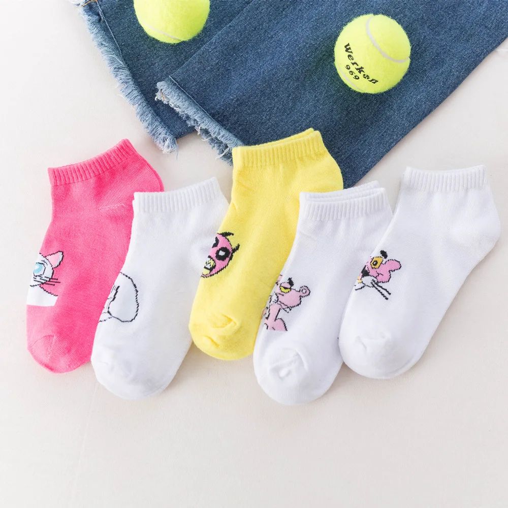 1 пара милые Мультяшные розовые Пантеры/кошки Harajuku Kawaii забавные женские Носки с