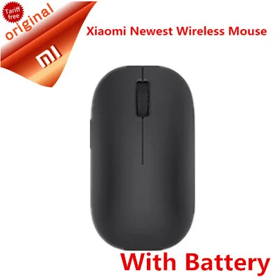 with battery Оригинальная Xiaomi Беспроводная портативная мышь 2,4 ГГц, оптическая беспроводная мышь с дистанционным управлением, компьютерные планшеты, ноутбук, мышь для Windows 7/8/10 - Цвет: with battery