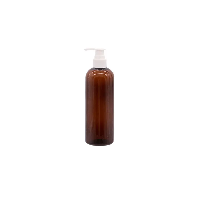 Empty Plastic Lotion Pump Bottles Black Gray Cosmetic Container With Liquid Soap Dispenser Shampoo Refillable Bottles 300ML - Цвет: Brown Bottle White