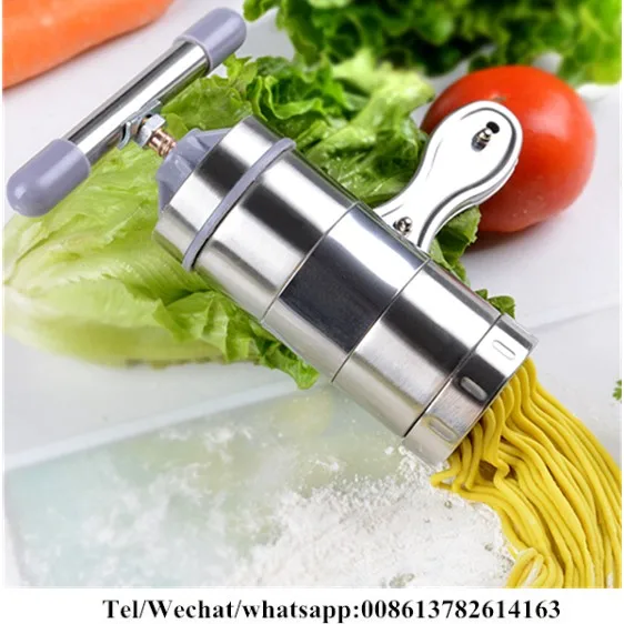 

mini hand Press Spaghetti Machine Fruit Juicer Stainless Steel Noodle Maker With 5 Models