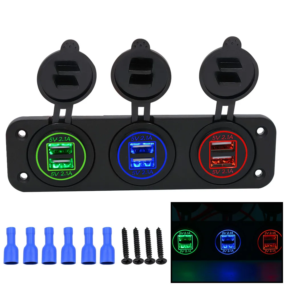 Автомобильный USB автомобильный DC 12 V 24 Двойная апертура 6 порт зарядное устройство