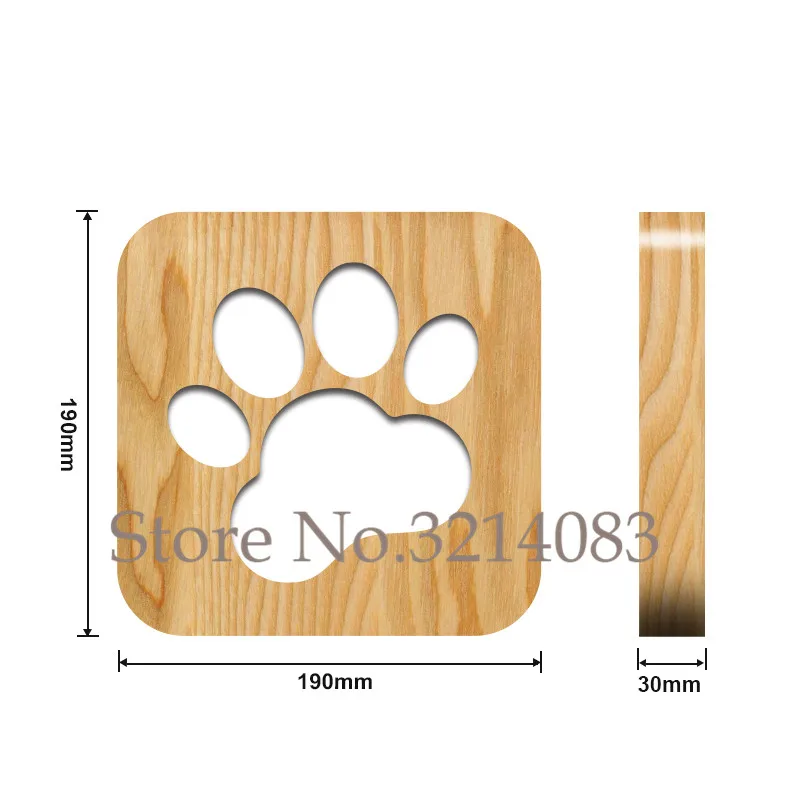 PET Addiction Wooden 3D Night Light Factory Custom Design drop shipping Dog Footprints Style for bedroom decoration | Лампы и