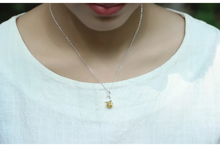 

Uglyless Real S 925 Sterling Silver Multi-layer Handmade Roses Pendants with Chains Retro Flower Jewelry Women Necklaces Bijoux
