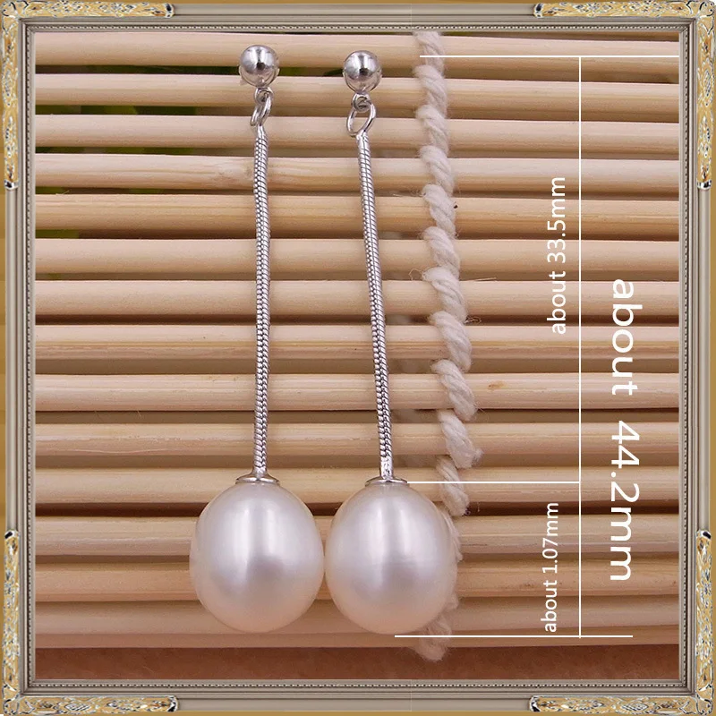 Женская серьга подвеска с серебряным жемчугом|pearl pendant sterling silver|pearl silversilver plated ring