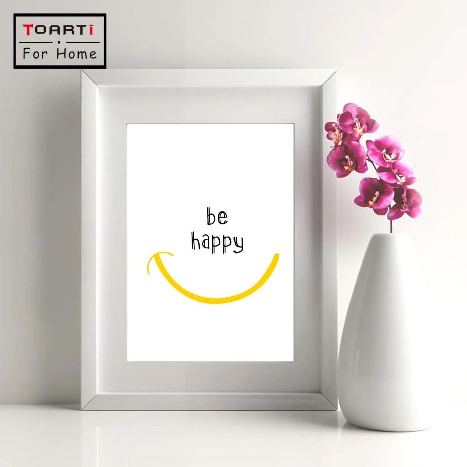 Be Happy And Kind Wall Picture For Bedroom Decals Poster Prints Art Home Decor Living Room Modern Canvas Painting | Дом и сад