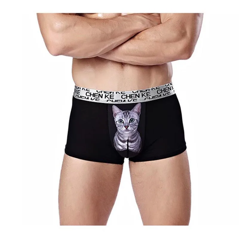 Мужское нижнее белье с забавным котенком высокоэластичные бандажные трусы