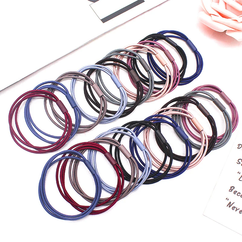 3 штуки/лот ДИЙ-аксессуары для волос для женщин Сплошные три полосы эластичные ободки Декорации для девочек Повязки на волосы