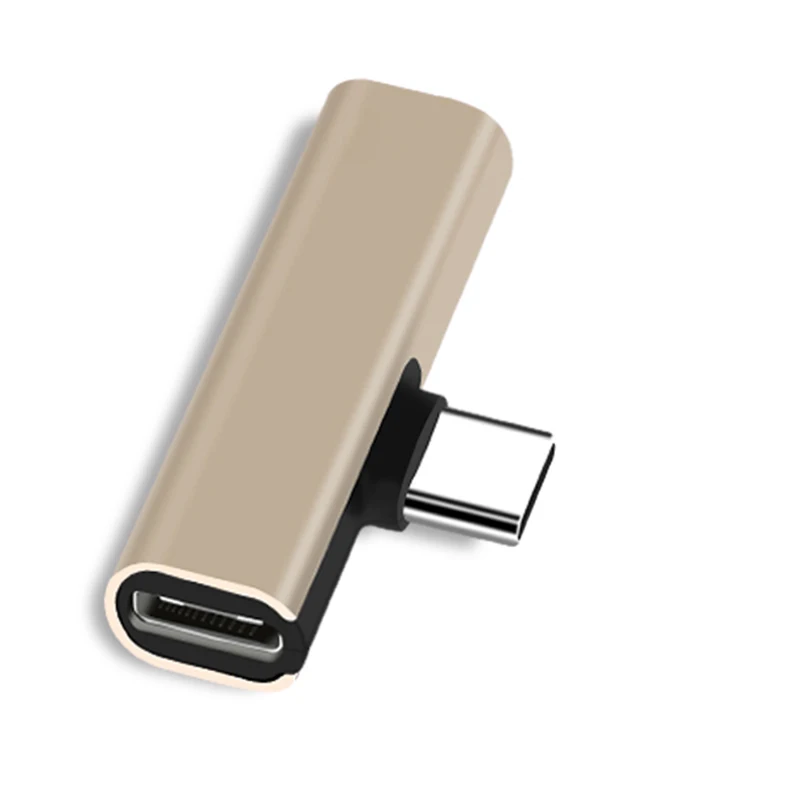 Gold 2 в 1 usb type C конвертер на 3,5 мм Aux Jack адаптер USB C адаптер для зарядки для Xiaomi Mi 8 A2 Lite - Цвет: Gold
