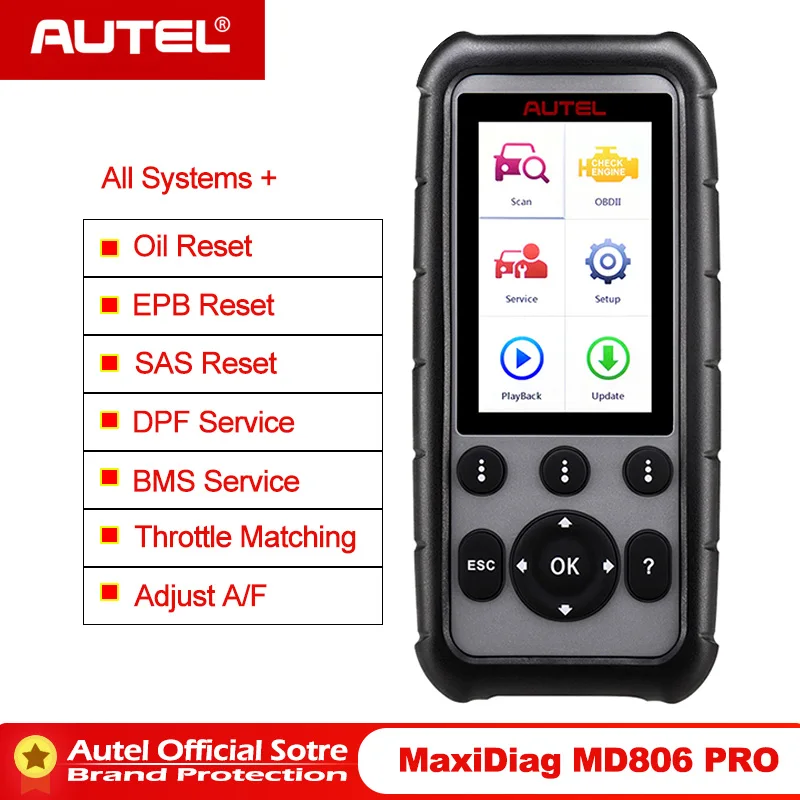 AUTEL MD806 Pro OBD2 Ручной Сканер Обновлен MD806/MD808 со всеми диагностиками системы 7 специальных функций диагностический поиск DTC