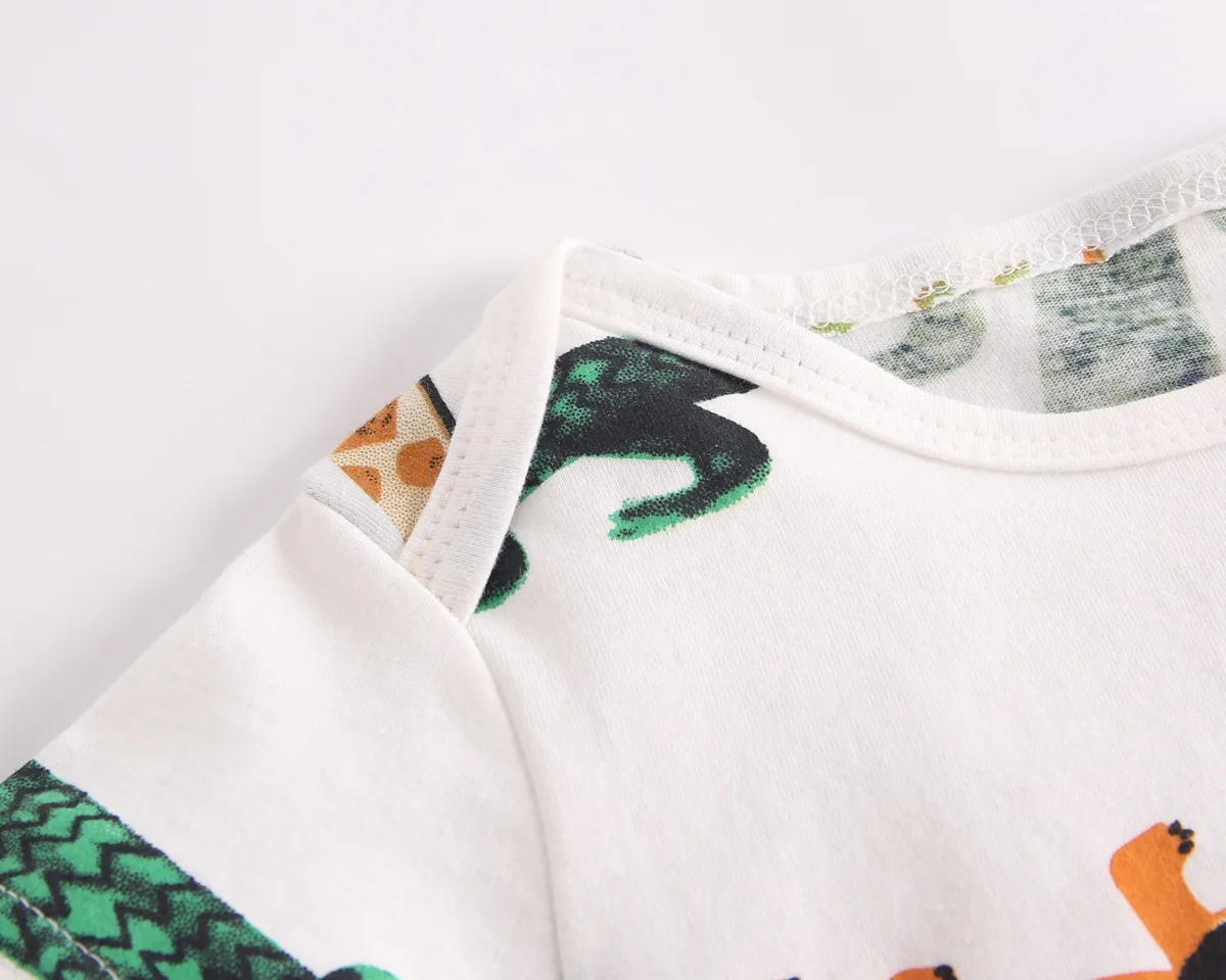 Newborn Baby's Romper Infant Boys Girls Jungle Animal Print Cute Short-sleeve One-pieces Jumpsuit Cotton Toddler Romper for Baby