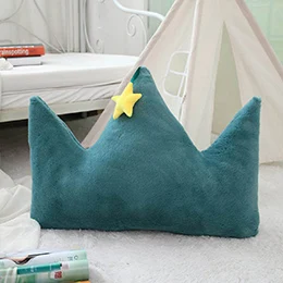 Green crown L Фэнтези желтая звезда Луна Корона сердце форма плюшевая подушка мягкая подушка для дивана стула подушка из искусственного меха кролика спинка для кормящих девочек - Цвет: Green crown L