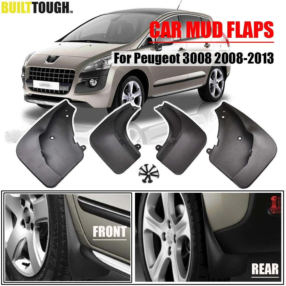 

4 шт./комплект, литые Брызговики для Peugeot 3008 MK1 2008 - 2013