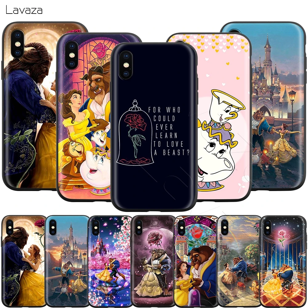 Lavaza Beauty Beast Rose Princess Case for iPhone 11 Pro XS Max XR X 8 7 6 6S Plus 5 5s se