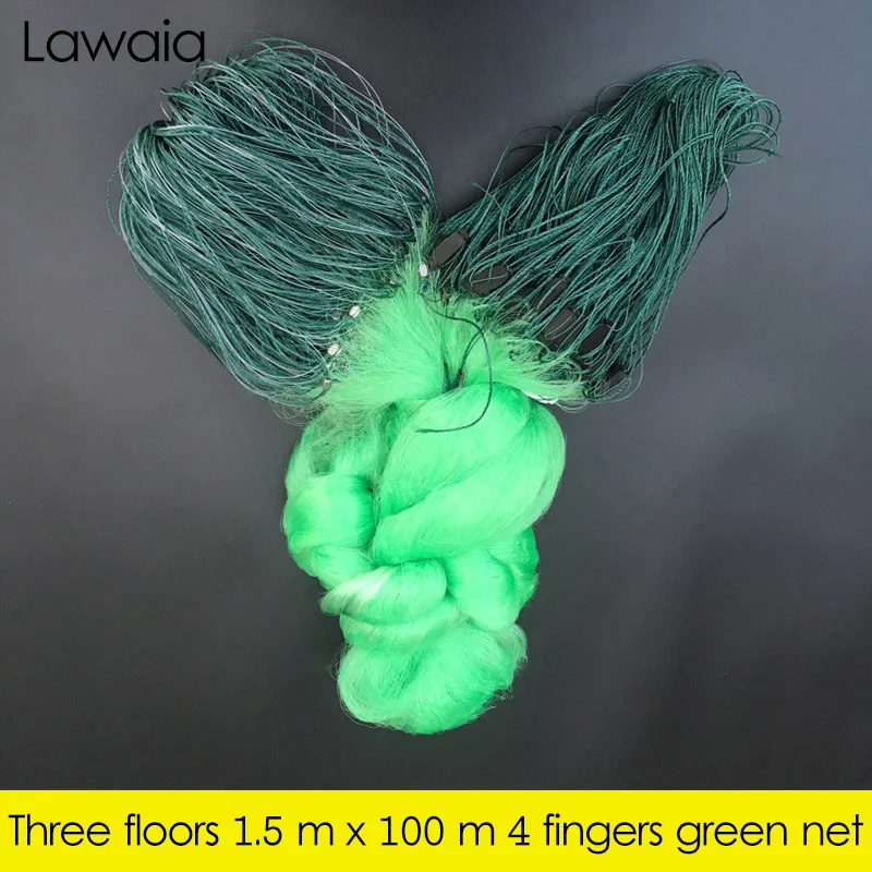 Lawaia рыболовная клейкая сетка трехслойная 1 5 м x 100 длинная 4 пальчиковая импортная